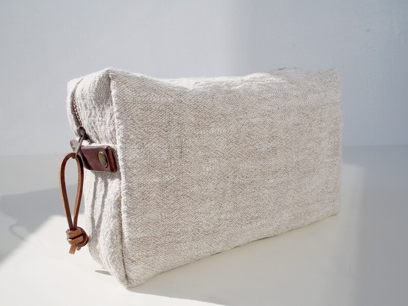 Linen Wash Bag L Linen Toiletry Bag Linen Makeup Bag Etsy