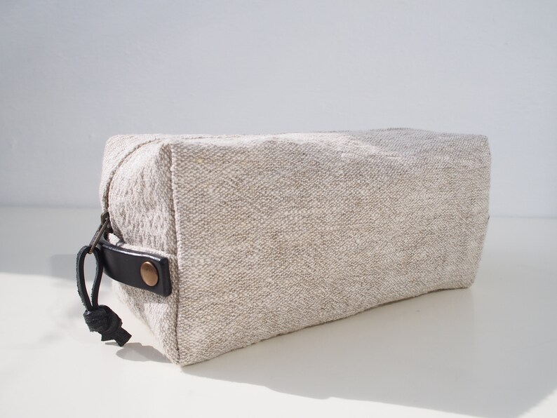 Linen Wash Bag M Linen Toiletry Bag Linen Makeup Bag Etsy