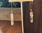 Gold wire wrap crystal earrings