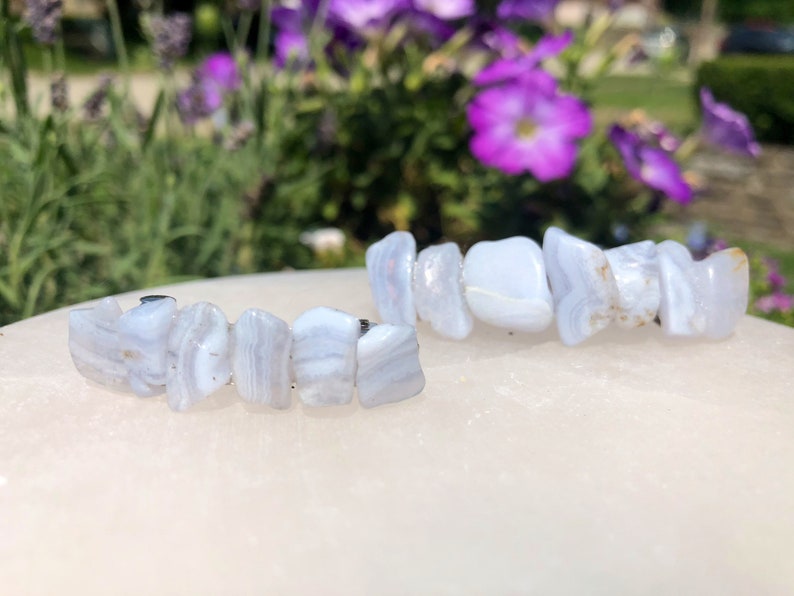 Blue Lace Agate Crystal barrette