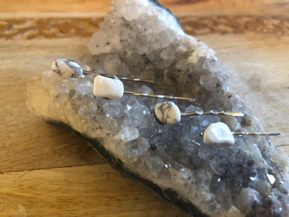 Howlite Bobby Pins - Set of 4 - Etsy display picture 1