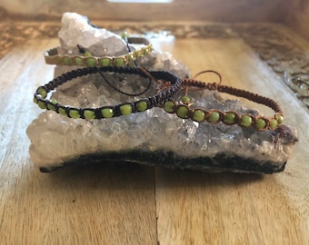 Peridot macrame bracelet