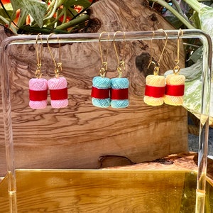 Resin yarn skein earrings
