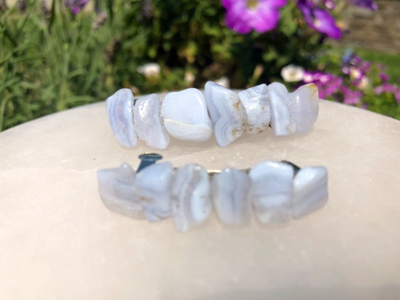 Blue Lace Agate Crystal barrette