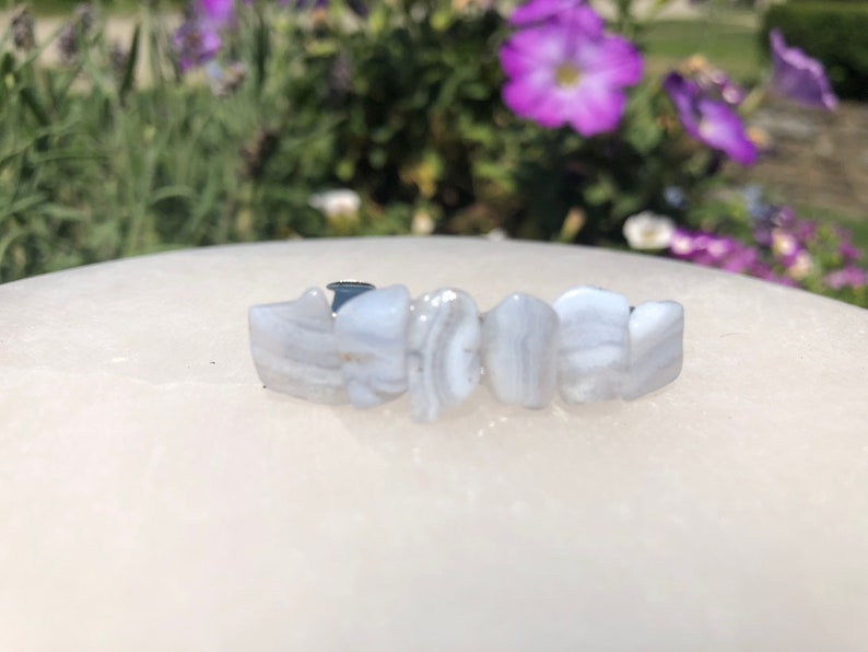 Blue Lace Agate Crystal barrette