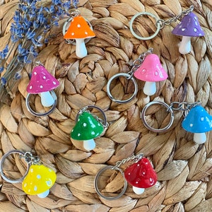 Resin Mushroom keychain