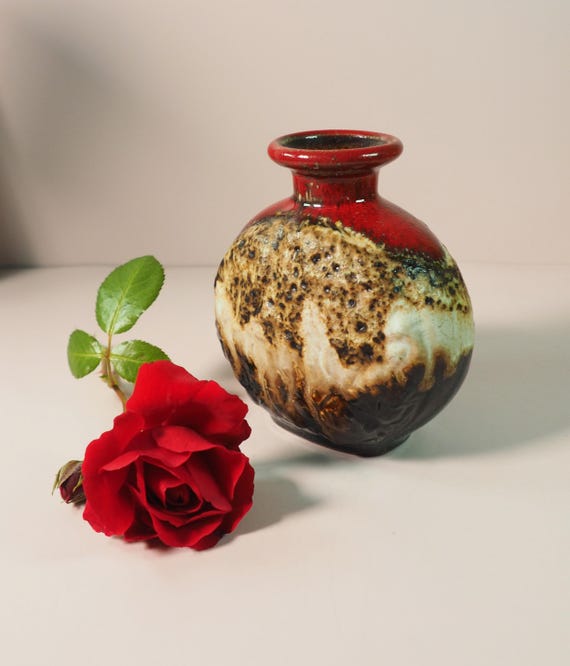 Antique Ceramic Vase Dümler&breiden. Fat Lava 98/12. West