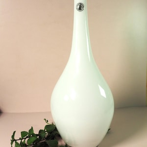Ikea, Salong, white glass Hand blown vase, designed by Johanna Jelinek. Contemporary Modern. Swedish modernist.