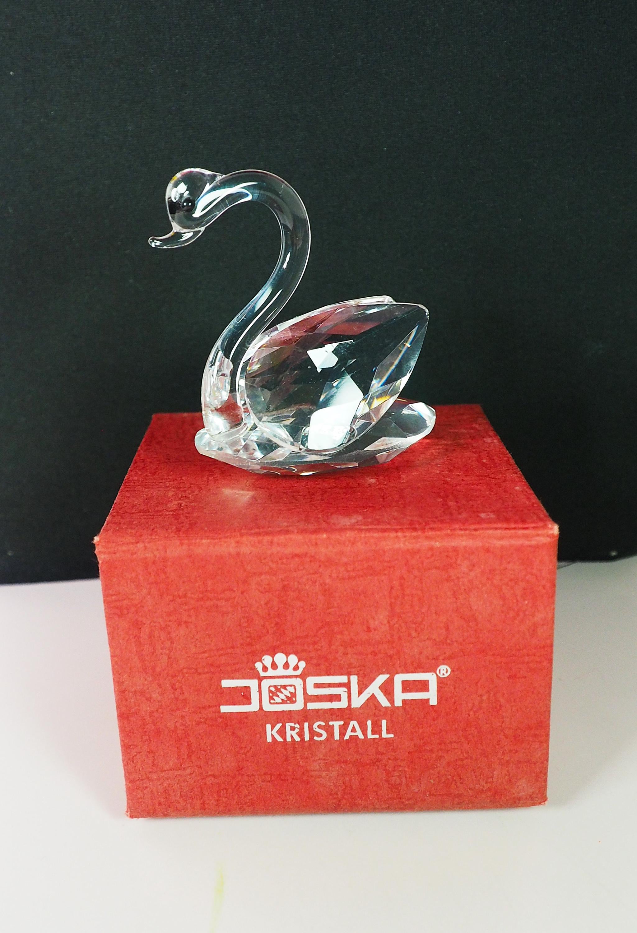 1960年台 クリスタル シルバー白鳥の小物入れ