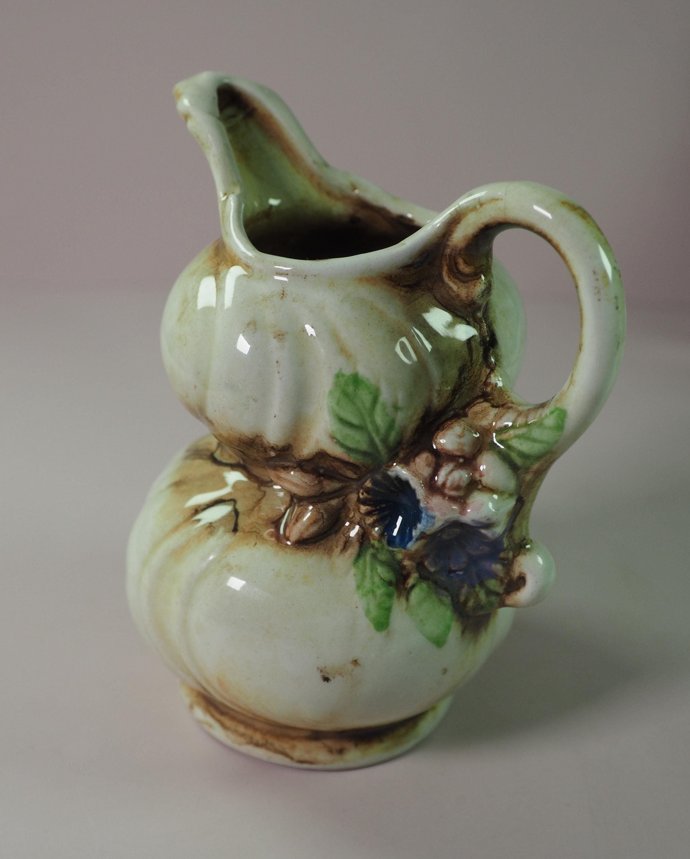 CARAFE EN PORCELAINE Blanc avec Fleurs De Capodimonte Cafetière Avec