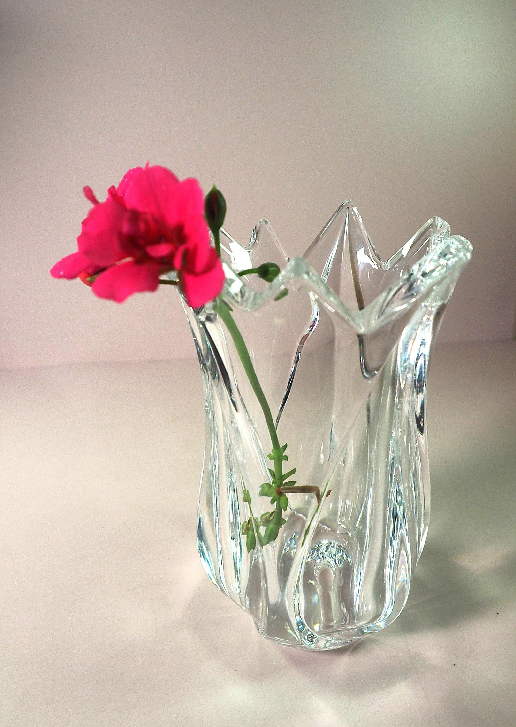 Vintage Crystal Heavy Flower Vase Hofbauer Amaris by Nachtmann