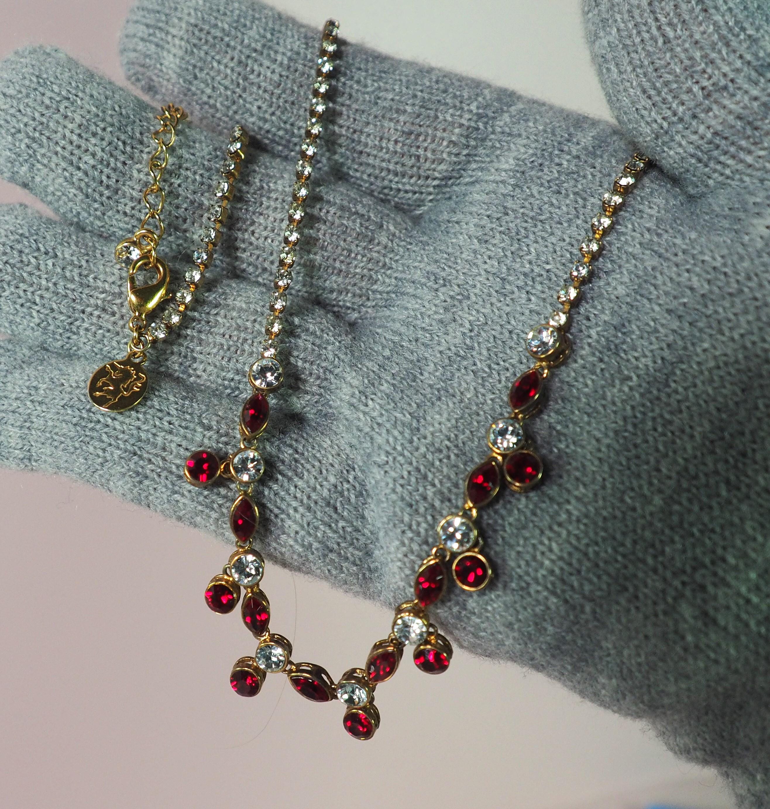 Collier Ras Du Cou Vintage En Métal Doré - Signé ADF, Occasion En Bon état