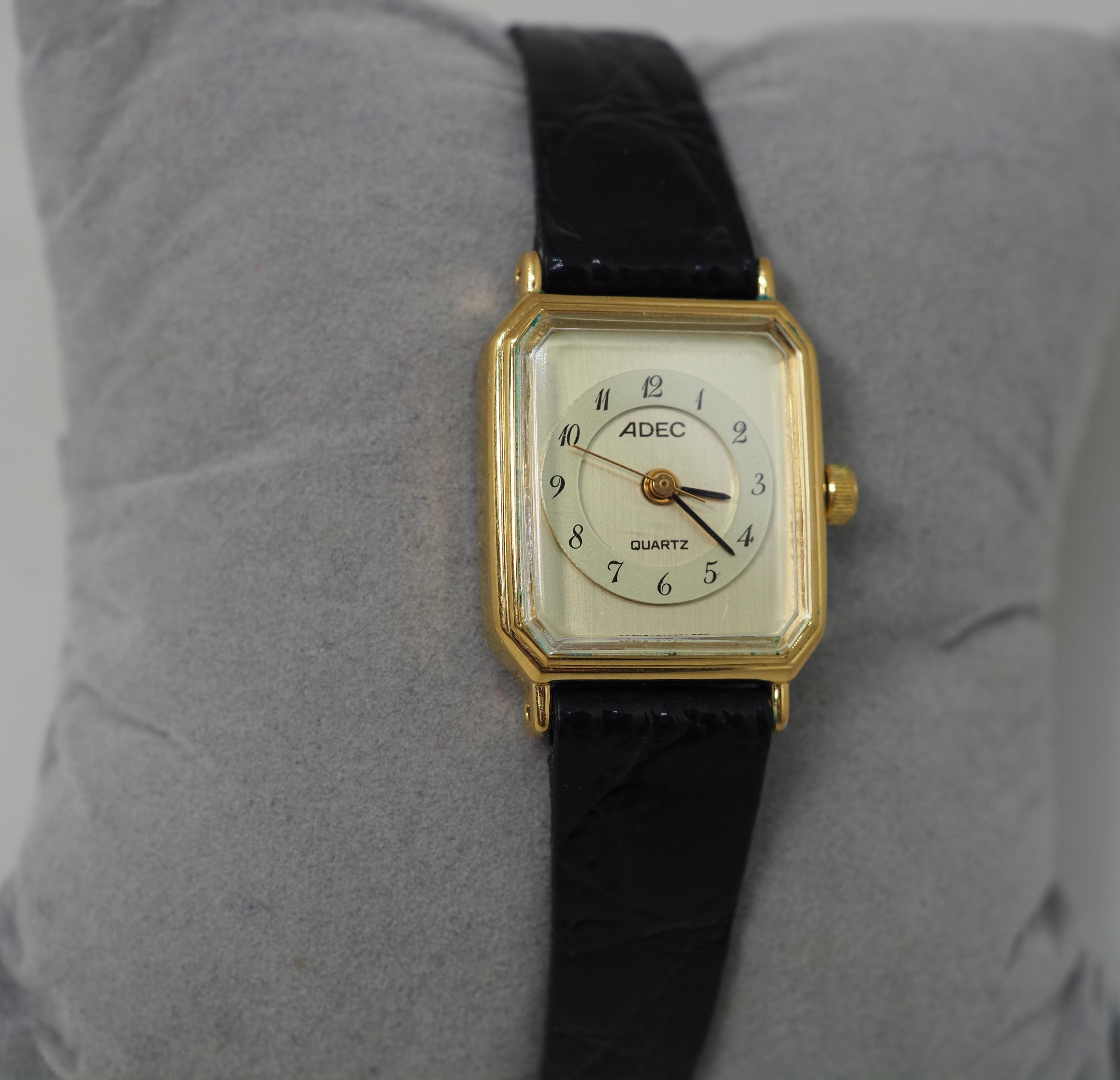 Vintage Adec By Citizen Titanium Two Tone Art Deco Quartz Watch New Battery ADEC Quartz, 1980s, Citizen Caliber 4A30 (three Hands). Art  main image 4