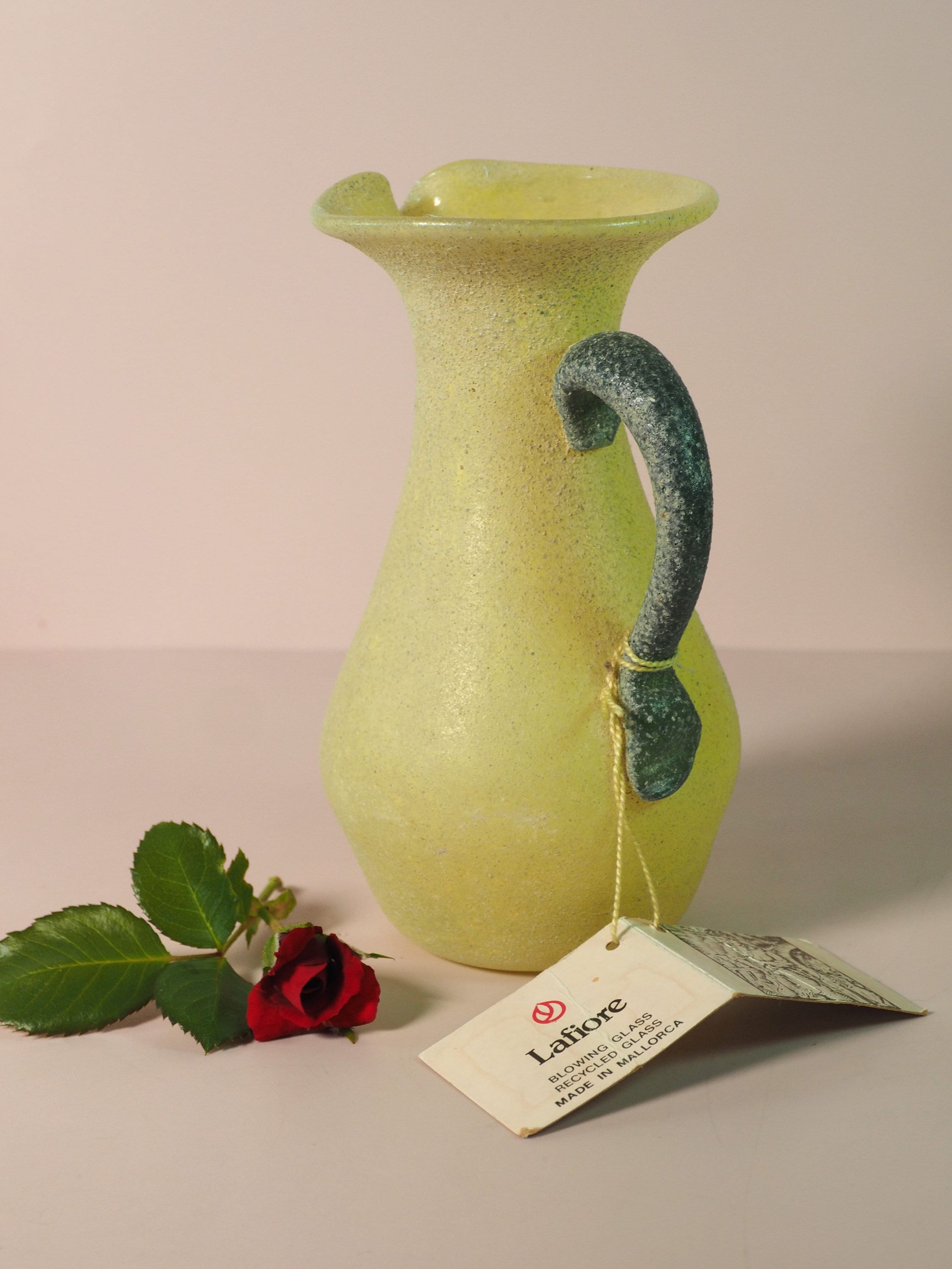 マヨルカガラス　花瓶　スペイン　　吹きガラス　美術民藝　工芸品　アンティーク マヨルカガラス 花瓶 スペイン 吹きガラス 美術民藝 工芸品