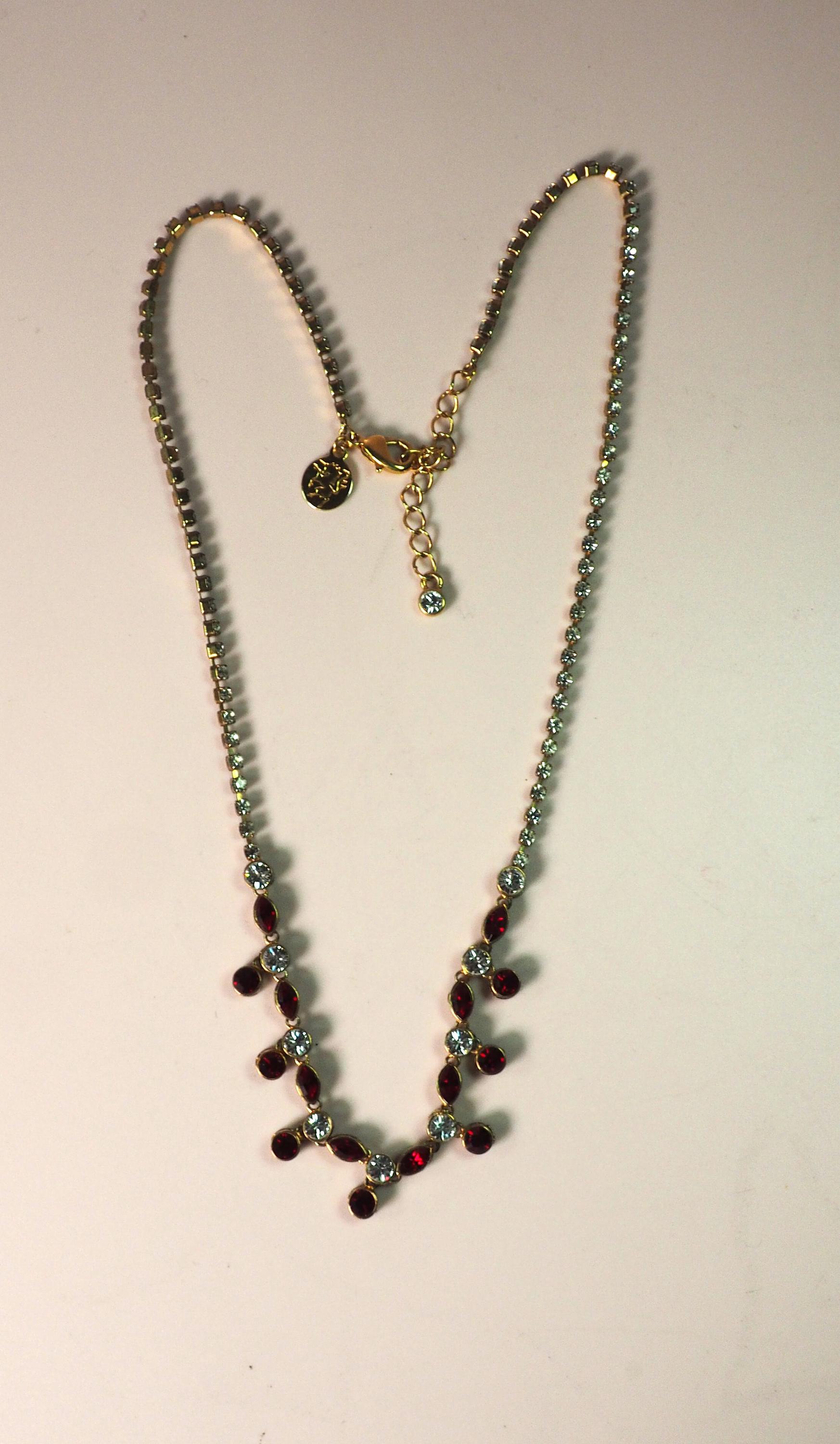 Collier Ras Du Cou Vintage En Métal Doré - Signé ADF - Occasion En Bon État