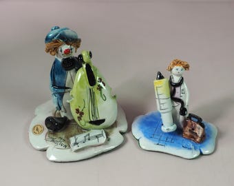 Vintage Capodimonte Figurine of an Old Man Feeding Dog, Tyche