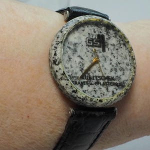 Rare vintage STACH 2000 Granite Stone watch. Swiss Movement. Genuine leather strap. Swiss Ronda movement.New, from old stock.