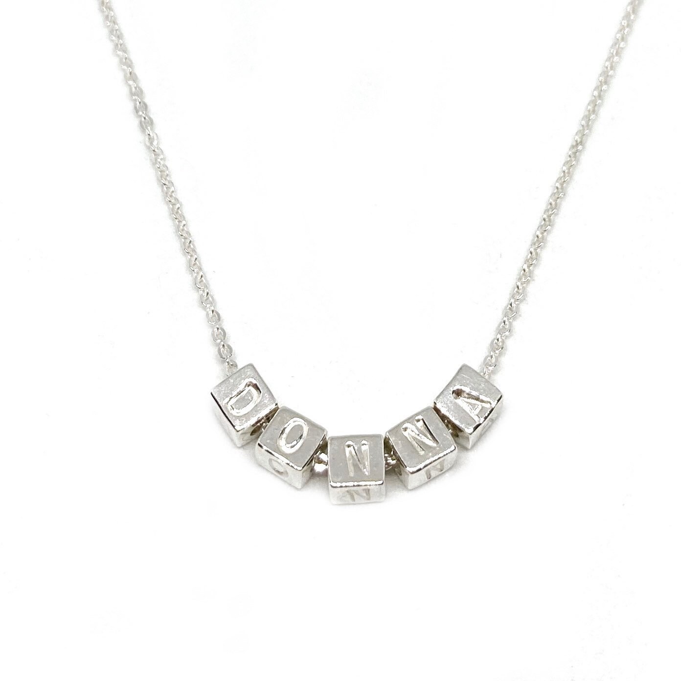Personalized Letter Cube Name Necklace 