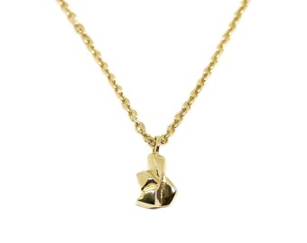 Alpine Mini Vertigo Necklace, mountain shaped jewellery, Stone shaped Nature Necklace, Gold Design Necklace, Chain with small Pendant