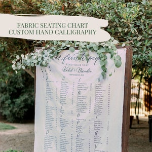 Cenário de Tecido Boho Elegante: Placa de Mapa de Assentos de Casamento em Ordem Alfabética para Cerimônias Modernas