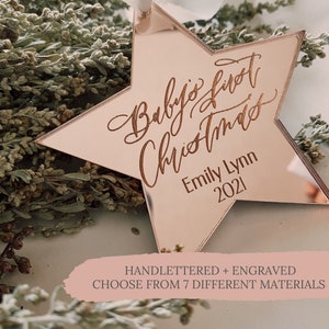 Star Baby&#39;s First Christmas Ornament 2023, Acrylic First Christmas Ornament, First Christmas Star Ornament, Engraved Custom First Christmas