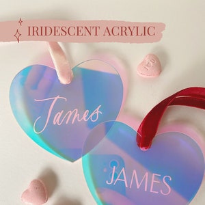 Valentine&#39;s Basket Tag, Valentine Tag, Heart Name Tag, Acrylic Heart Name Tag, Heart Basket Tag, Heart Basket Name Tag, Valentine&#39;s Day Tag
