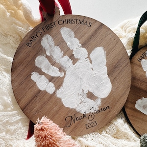 Handprint ornament, Baby Handprint Keepsake, Christmas crafts for kids, Wooden Handprint Ornament, Custom DIY Handprint Christmas Craft
