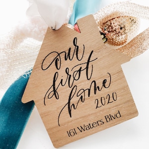Our First Home 2024 Personalized Keepsake Ornament | Lasercut First Home Ornament | First Home Gift | Custom Engraved Address Ornament
