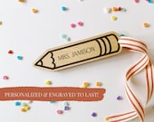 Personalized Teacher Appreciation Pencil Gift Tag, Pencil Teacher Name Tag, Custom Teacher Gift, End Of Year Teacher Gift Basket Tag