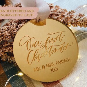 Our First Christmas Married Ornament | Just Married Ornament | First Married Christmas Ornament | Personalized Wedding Gift |  Newlywed Gift