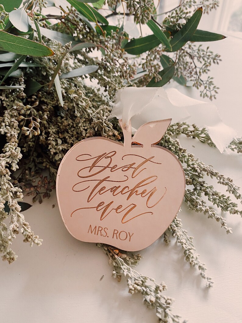 Best Teacher Ever Personalized Ornament Teacher Gift Etsy
