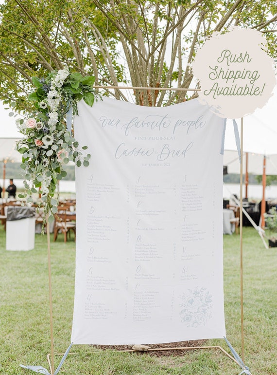 Alphabetical Seating Chart, Fabric Backdrop Sign, Boho Wedding Seating Chart, Modern Wedding Seating Chart, Fabric Wedding Seating Chart
