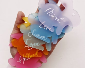 Easter Basket Tag, Custom Acrylic Easter Basket Tag, Calligraphy Easter Basket Tag, Hand Lettered Easter Tag, Kids Easter Basket Name Tag