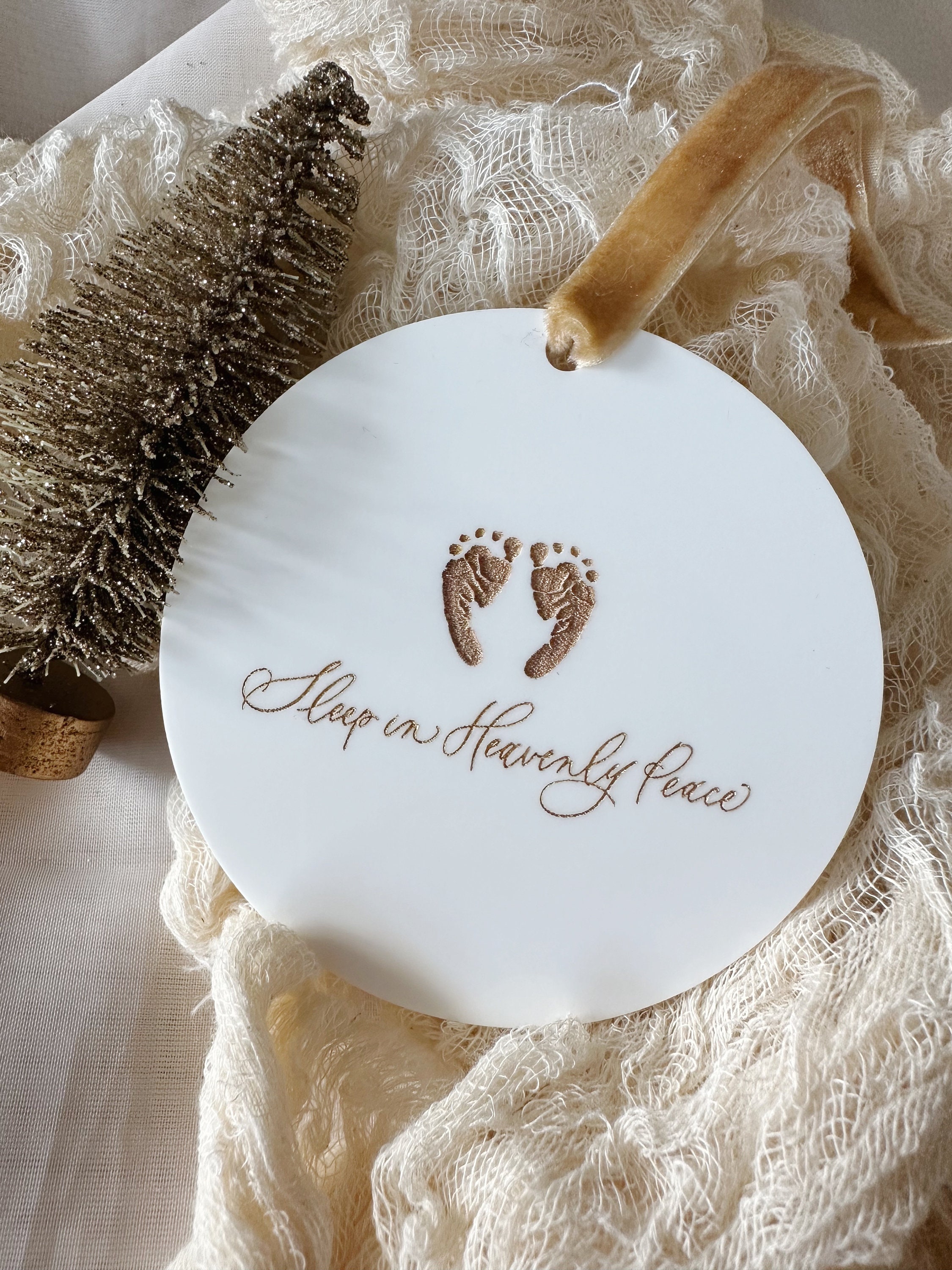 Sleep in Heavenly Peace Miscarriage & Infant Loss Memorial Ornament - Personalized Remembrance Gift for Stillborn Baby