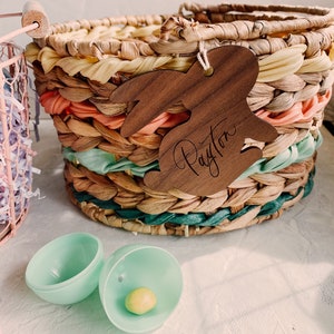 Wooden Easter Basket Name Tag / Engraved Easter Basket Tag / - Etsy
