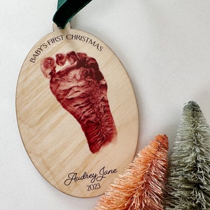 Footprint Ornament, Baby Footprint Keepsake, Christmas craft for kids, Baby&#39;s First Christmas Ornament, Custom DIY Footprint Christmas Craft