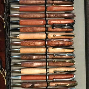 Wood turned pens.