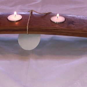 Bourbon stave candle outside up.