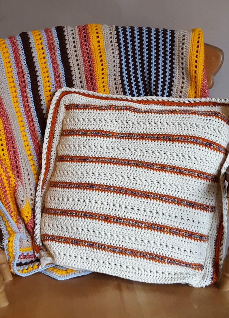 Stylish Cream Crochet Cushion Pattern Textured Crochet Etsy