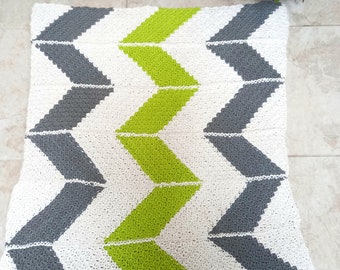 Patroon gehaakt chevron vloerkleed: dik katoenen vloerkleed (direct downloaden)