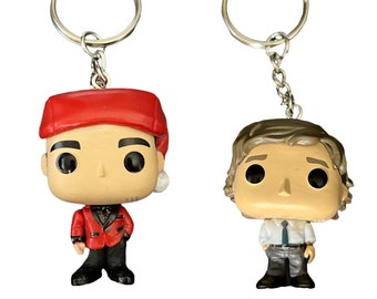Mini Figures Advent Office Figure Keychains Craft Michael Scott Dwight Jim Pam Oscar Keychain Office Character Keychain