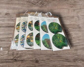 Car Coasters Set of 2 Absorbent Neoprene Cup Holder Coasters for Your Vehicle Drink Accessories You Choose