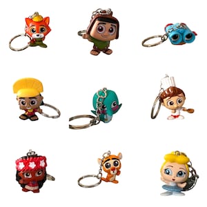 Adorable Recycle Figure Toys Keychain Robin Hood Pacha Flit Kuzco Lenny Alfredo Linguini Moana Tigger Ballerina Cinderella