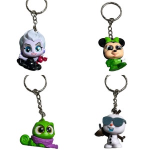 Adorable Upcycle Figure Toys Let&#39;s Go Special Edition Keychain Ursula Minnie Pascal Olaf Keychain