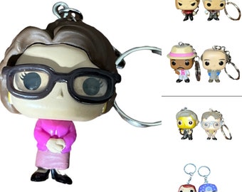 Mini Figure Toys Advent Office Figure Keychains Craft Dunder Mifflin Michael Kevin Dwight Phyllis Creed Jane Keychain Office Character