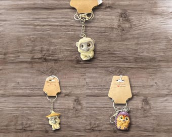 Adorable figura reciclada Juguetes adorables Elige figura Llavero de juguete reciclado Clip para mochila Colgante para bolso Raya