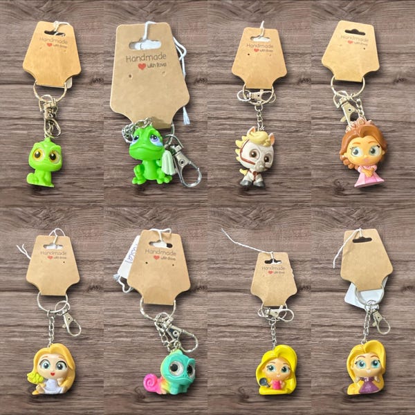 Adorable Recycle Repurposed Figure  Adorable Toys Choose Figure Repurposed Toy Keychain Backpack Clip Bag Charm Tangled