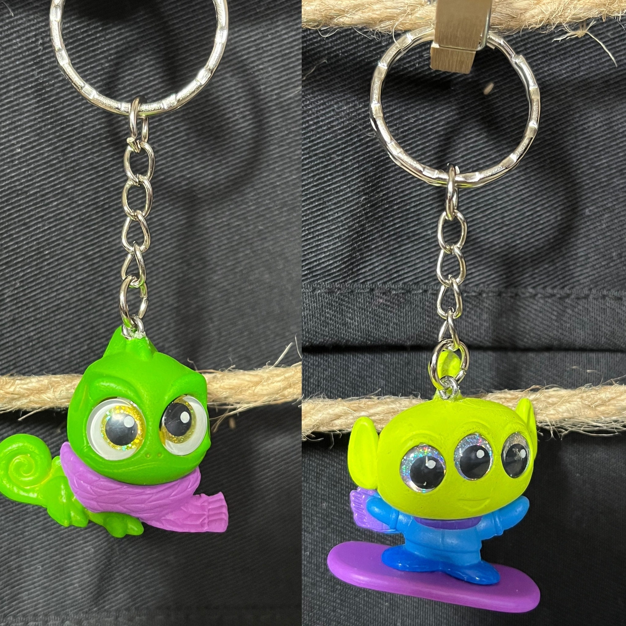 Adorable Recycle Figure Toys Let's Go Special Edition Choose Pascal Alien Stitch Mickey Ursula Olaf Sulley Clarabelle & More Keychain