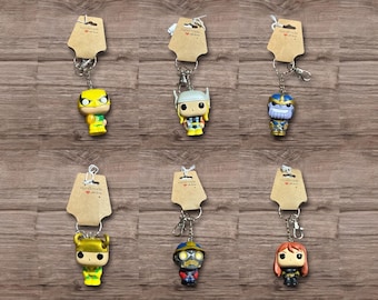 Adorable Recycle Repurposed Advent Mini Figure Toys Choose Figure  Keychain  Backpack Clip Bag Charm Superhero vs Villain
