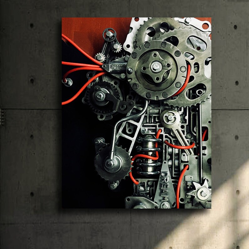 Abstract Tech Mounted Linen Print